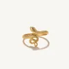 Halskette Aide Vorverkauf vorübergehend Goldschmuck 9k/10k/14k/18k/24k Gold Cool Twake Snake Verstellbare Ringe für Frauen luxuriöser Party Open Ring