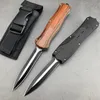 Wood Handle Automatic Double Action Knife Top Quality Two-tone Blade Outdoor Hunting Self Defense Survival Knives AUTO EDC Tools