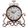 Horloges murales Horloge de table vintage Antique Mantel à piles Non-Ticking Rétro Petit bureau pour la maison