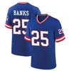 Men's New''York''Giants''Darren Waller Jacob Eason Deonte Banks Blue Classic Stitched Jersey