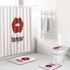 Set combinato di tappeti per tende da bagno con motivo labbra sexy personalizzato 230619