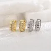 Stud Earrings European And American Metal Stainless Steel Inlaid Zircon Shiny Women's Fashion Gorgeous Wedding Party Jewelry