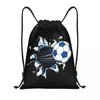 Sacos de compras Personalizado Padrão de esporte de futebol Saco de cordão de futebol Mulheres Homens Leve Esportes Ginásio Mochila de armazenamento