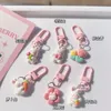 Keychains Rabbit Cute Keychain Resin Carrots Charm Kawaii Pendant Tulip Keyring For Women Girls Kids Couple Car Bag Lovely Gift