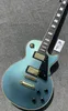 Customized electric guitar, Pelham Caston, full body blue, gold accessories and tuner, lightning package