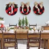 3 pièces décoration de noël signe de joie couronne en bois décoration de noël pour la maison bricolage escaliers de noël porte murale ornements suspendus heureux N2334