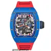 Montre suisse RM montre-bracelet Richards Milles montre-bracelet Rm030 bleu céramique côté rouge Paris cadran limité 42.7*50mm avec assurance