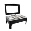 Ensembles de vaisselle Type 9L Premium noir en acier inoxydable réchaud Buffet poêle chauffe-plat pour la maison Restaurant El Party