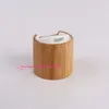 R24 Bamboo Cap Smooth Plastic Disc Top Cover Lid for shower gel or body lotion dispensing eco-friendly luxury plastic bottle Vmmlb