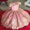 Robes de fille Vintage broderie robes de fête de luxe filles florale élégante robe de princesse anniversaire Pageant robe formelle enfants Costume de cérémonie