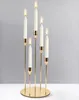 Castiçais de ouro 5 braços candelabros taper para peças centrais de mesa metal castiçal titular casamento festa de natal decoração