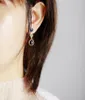 Classy Women Gold Plated Amethysts Lapis Stones Dangling Stud Earrings Party Bold Art Dec Jewelry Bijoux Wholesale 240123