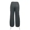 Y2K vêtements ultra-fin brossé taille basse parachute coupe ample pantalon de sport pantalon de jogging pour femme pantalon cargo ensemble de vêtements de rue 240130