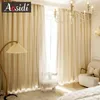 Double Layer Blackout Curtain For Living Room Hall luxury Girl Bedroom Window Curtain With White Tulle Long Background Drapes 240118
