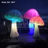 Касания 6 мм (20 футов) Гигантские надувные надувные грибы с разноцветными светодиодными грибами для украшений на открытом воздухе