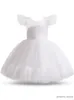 Abiti da ragazza Vestito da principessa per ragazze Bambini Elegante tutù da sposa Abiti da ballo Bambini Tulle Maniche svasate Abiti da sera formali per feste di comunione