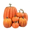 Flores decorativas 7 piezas de calabazas artificiales surtidas de simulación falsa calabaza para Halloween fiesta de Acción de Gracias decoración del hogar gota