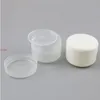 24 x 250 g vit klar plast PP Pulverprov Jar Case Makeup Cosmetic Travel Tom Nail Art Jarfree Frakt av NABGN