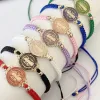 Bracelets 12 pièces taille réglable coloré plaqué or Saint Benoît fait à la main corde tissée bracelet religieux pour la prière ou offert en cadeau