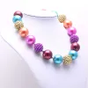 Perles MHS.SUN – collier épais de perles colorées pour enfants/enfants/filles, collier Bubblegum épais, bijoux de perles faits à la main pour fête
