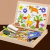 110 pièces en bois multifonction enfants Animal Puzzle écriture planche à dessin magnétique tableau noir apprentissage éducation jouets pour enfants 240124