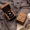 Party Supplies Personlig Triple Flip Wood Ring Box Graved Custom för 3 Rings Engagement Wedding Holder