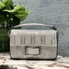 Mini hobo tas Nieuwe kristallen draagtas Dames luxe tas Dame Zilveren suède leren tas Designer tas Crossbody dinertas Mode schoudertassen Handtas beste kwaliteit