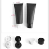 100ml recipiente cosmético vazio preto fosco garrafa de aperto creme de maquiagem loção corporal embalagem de viagem tubo macio de plástico 100g dvled