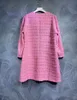 10026 XXL 2024 Abito da passerella Abito estivo primaverile Girocollo Manica lunga Blu Rosa Marca Stesso stile Abito da donna Moda Alta qualità LT