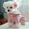 Vestuário coleira de marinheiro feminino roupas para cães rosa azul lã outono inverno vestidos para animais de estimação yorkshire terrier trajes de gato acessórios pequeno filhote de cachorro