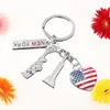 Keychains Keychain American Independence Day Key Chain Statue Of Ring USA Patriotic Keyring Metal Holder For July 4th