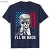 Мужские футболки Ill Be Back Funny Trump 2024 45 47 Save America Мужская женская футболка Pro Trump Fans Support Графические футболки Кампания Экипировка Подарки 240130