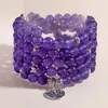 Strand OAIITE 8mm Purple Crystal Bracelet Prayer 108 Mala Bead Rosary Beads Charm Necklace Jewelry For Women And Men