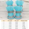 Hundkläder 4st Pet Shoes Summer Puppy Breattable Mesh Sandals Soft Bottom Anti-Slip för Chihuahua Botas Red/Pink/Blue