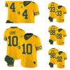 Herrgrön''Bay''packers''a.j. Dillon Aaron Jones Brett Favre Gold 2023 F.U.S.E. Home Patch ånga Untouchable Limited Stitched Jersey