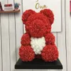 Belle grande Rose rouge ours en fleur avec cœur, ornements cadeaux pour la saint-valentin, cadeau pour femme et femme, 25cm, 8 couleurs, 288x