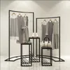 Hänger rack klädbutik display rack i ö skåp kvinnors butik horisontell bar järn konst298z