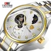 TEVISE Fashion Mens Watches Men Stali Failless Band Automatyczne mechaniczne na rękę Relogio Masculino249m