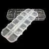 Cloisonne 10 Box 12 rutnät akryl Clear Empty Storage Box/fodral/container nagelkonst Tillbehör för strass smycken pärlor dekorationer verktyg