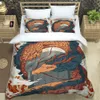 Chinese Divine beast Print Bedding Setchildren's Bed Duvet Covers Pillowcases Comforter Bedding Set Teens king size bedding set 240127