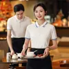 Autres vêtements Restaurant Polo Shirt pour hommes femmes serveur à manches courtes vêtements de travail entreprise personnalisée café hôtel bar uniforme impression broderie