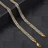 Kedjor vintage högkvalitativ 6mm guldfylld hammare skurna trottoarkant kubansk mix silverfärg kedja halsband för män smycken gåva gn4941176r