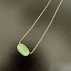 Designer kendras scotts Jewelry Elisas Original Fashionable Geometric Oval Clear Water Green Cats Eye Necklace Collarbone Chain