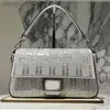 Mini hobo tas Nieuwe kristallen draagtas Dames luxe tas Dame Zilveren suède leren tas Designer tas Crossbody dinertas Mode schoudertassen Handtas beste kwaliteit