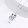 Colar vonmoos greeneyed zircon coruja pingentes colar para mulheres luxo 925 prata esterlina gargantilha corrente designer colar jóias presente