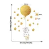 Muurstickers Gouden Luchtballon Bloem Voor Kinderkamer Babykamer Decoratieve Decals Woonkamer Slaapkamer222O