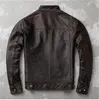 YR.Super vendite.Giacca classica da motociclista in vera pelle.Cappotto slim fit in pelle di vacchetta.Giacca da uomo 100% pelle.Taglia asiatica 240125