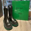 Pipe Designer Boot Smoke Botteega Venetas Stiefel Botega Mona Chelsea Short mit dicken Sohlen Farbe Grün Vielseitiger Mittel-Martin