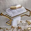 Brass Bathroom Accessories Set Antique Bronze Paper Holder Towel Bar Toilet Brush holder Towel Holder bathroom Hardware set263i