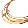 Cadenas Granny Chic 45 cm Hombres Mujeres Clásico Serpiente Herringbone Collares Acero inoxidable Color Oro Joyería para hombres 240t